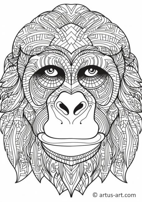 Pagina de colorat cu maimuțe